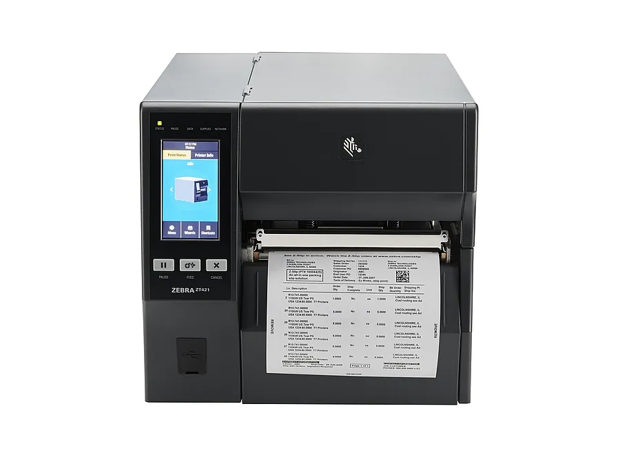 Принтер ZT421; TT Printer ZT421; 6", 203 dpi, Euro and UK Cord, Serial, USB, 10/100 Ethernet, Blueto